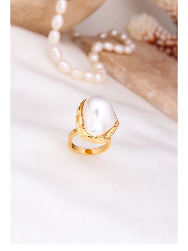 Pierres delicates Pierścionek w kolorze białym z perłą rozmiar: onesize