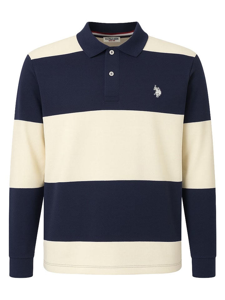 U.S. Polo Assn. Koszulka polo w kolorze granatowo-kremowym rozmiar: M