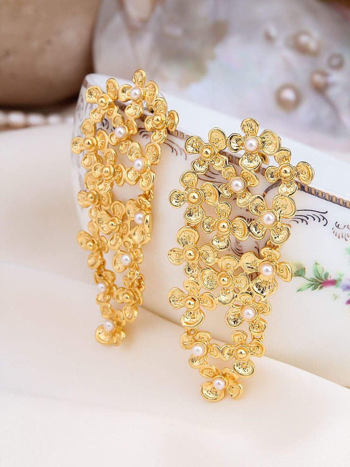 L'Atelier de Gaia Pozłacane kolczyki-wkrętki z perłami rozmiar: onesize