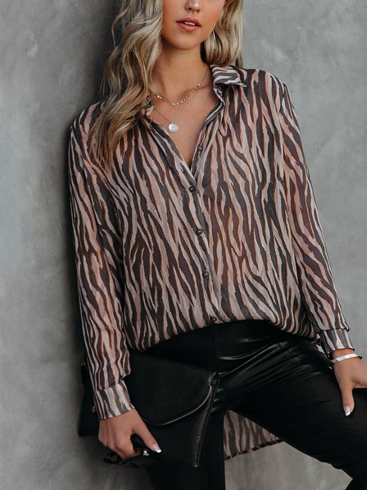 Milan Kiss Koszula w kolorze brązowo-czarnym rozmiar: M