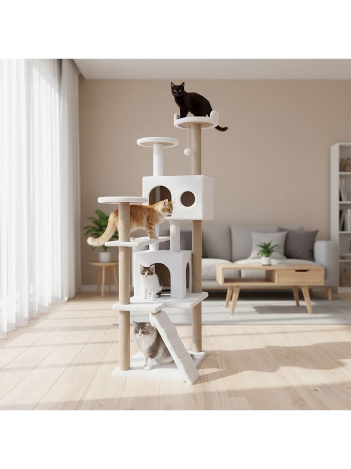 Paws&Whiskers Drapak "Siena" w kolorze białym dla kota - 60 x 165 x 45 cm rozmiar: onesize