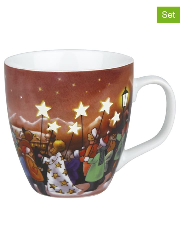 Könitz Kubki (2 szt.) w kolorze brązowym ze wzorem rozmiar: onesize