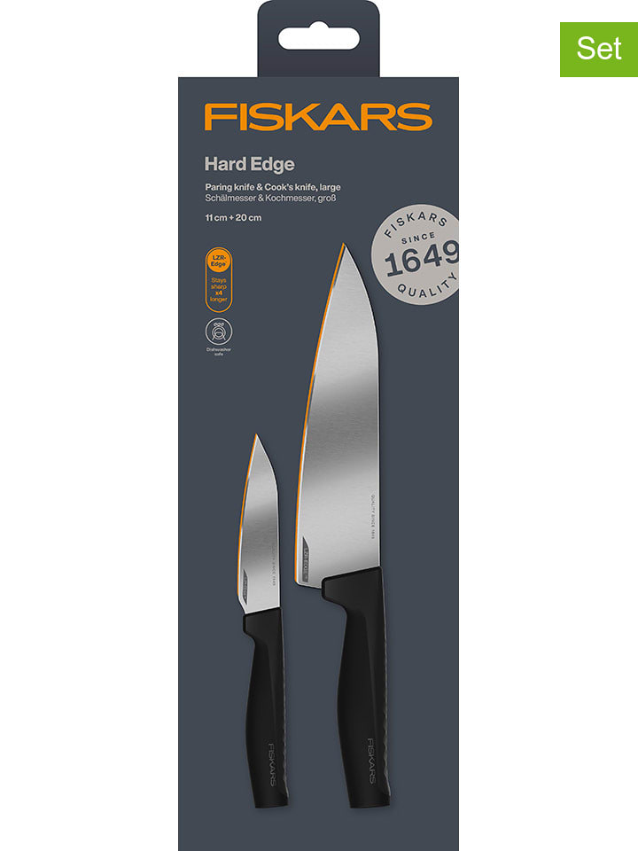Fiskars Noże (2 szt.) "Hard Edge" w kolorze srebrno-czarnym rozmiar: onesize