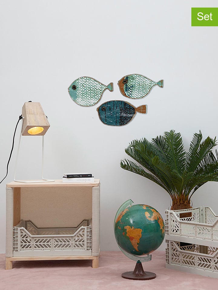 The Wild Hug Dekoracje ścienne (3 szt.) w kolorze niebiesko-turkusowym rozmiar: onesize