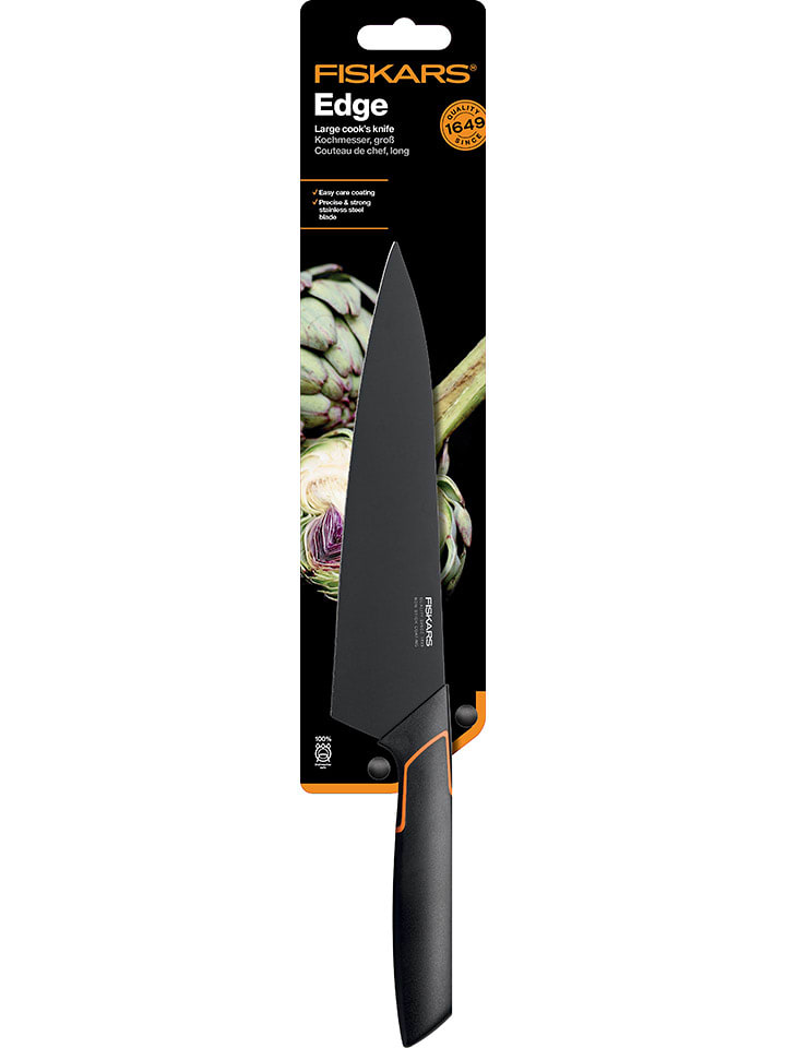 Fiskars Nóż kuchenny "Edge" w kolorze czarnym - dł. 19 cm rozmiar: onesize