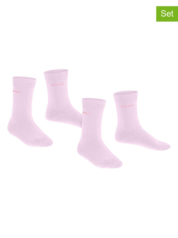 ESPRIT Skarpety (2 pary) "Foot" w kolorze jasnoróżowym rozmiar: 27-30