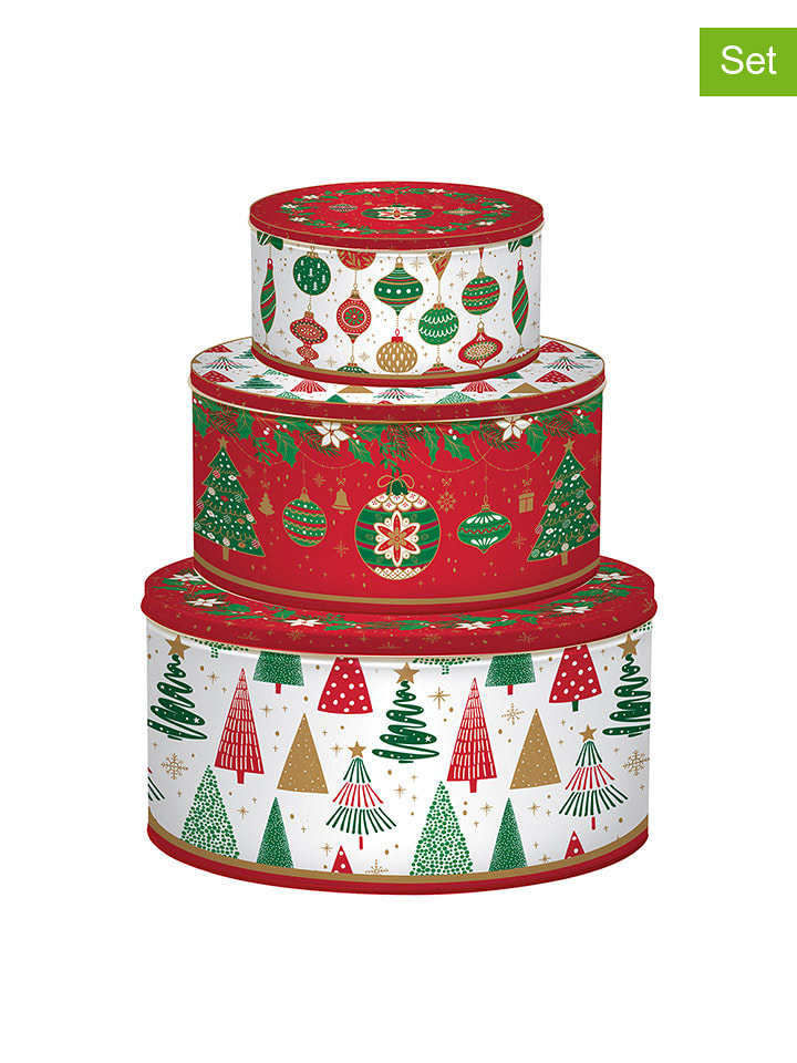 Easy Life Pojemniki (3 szt.) w kolorze biało-czerwono-zielonym rozmiar: onesize