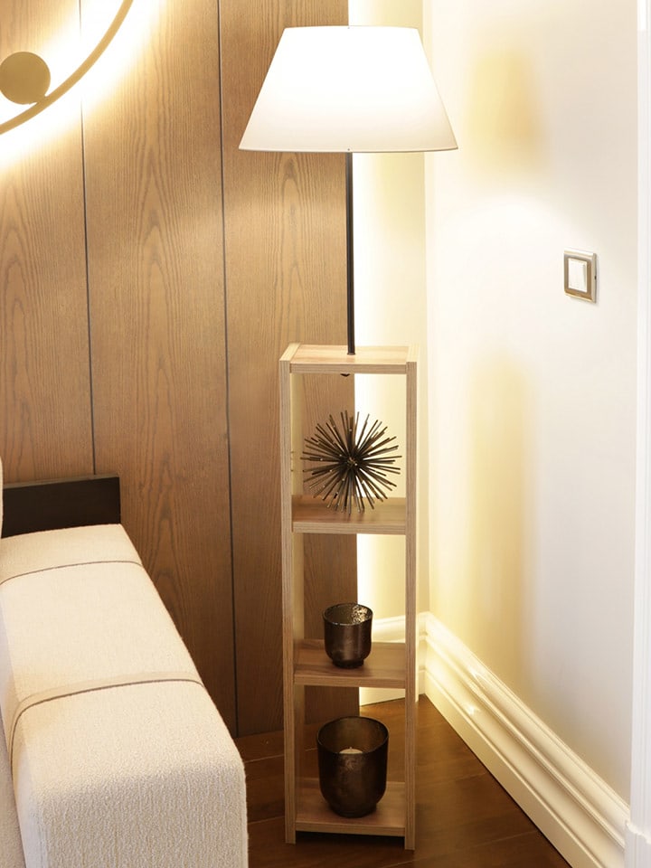 Opviq Lampa stojąca w kolorze kremowo-brązowym - wys. 150 cm rozmiar: onesize