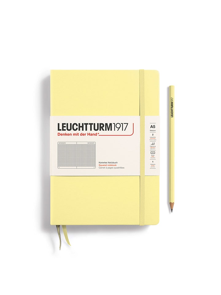 LEUCHTTURM1917 Notatnik w kolorze żółtym w kratkę - A5 rozmiar: onesize