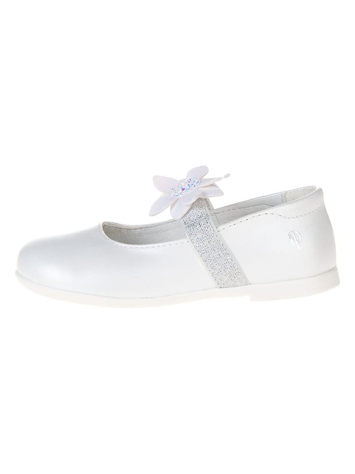 Primigi Skórzane baleriny "Happy dance" w kolorze białym rozmiar: 20