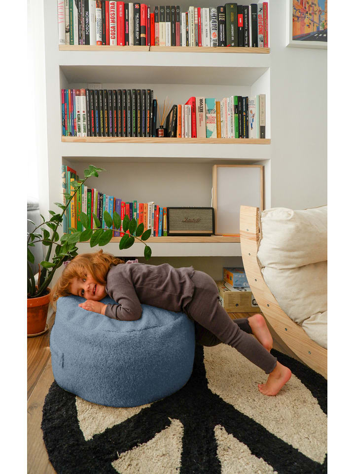 little nice things Puf "Panda" w kolorze niebieskim - wys. 20 x Ø 50 cm rozmiar: onesize