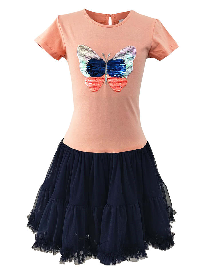 happy girls by Eisend Sukienka w kolorze koralowo-granatowym rozmiar: 86