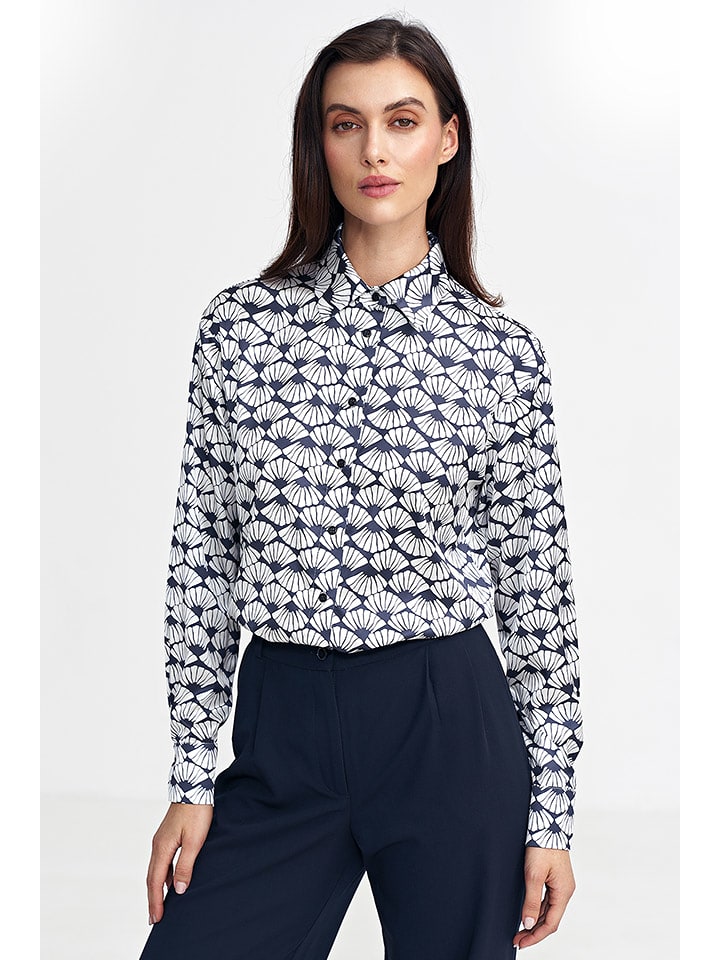 Nife Bluzka w kolorze niebiesko-białym rozmiar: 38