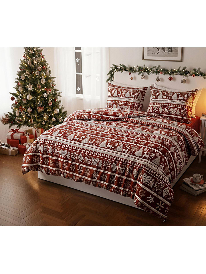 Colourful Cotton Komplet pościeli w kolorze czerwonym rozmiar: 135x200 cm