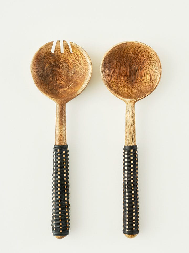 BELLA MAISON 2-częściowy zestaw w kolorze jasnobrązowo-czarnym do sałaty rozmiar: onesize