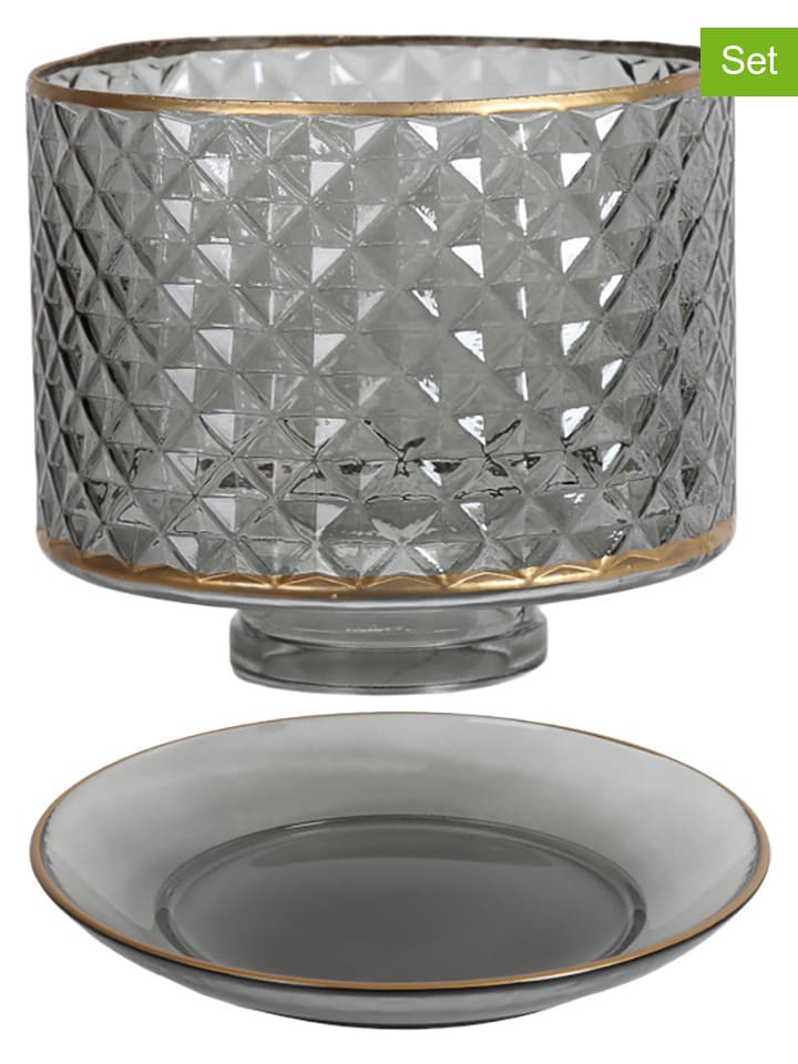 Woodbridge 2-częściowy zestaw w kolorze szarym - Ø 15 cm rozmiar: onesize