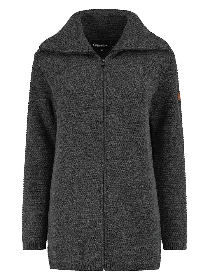 TRAVELIN' Kardigan "Nivala" w kolorze antracytowym rozmiar: M