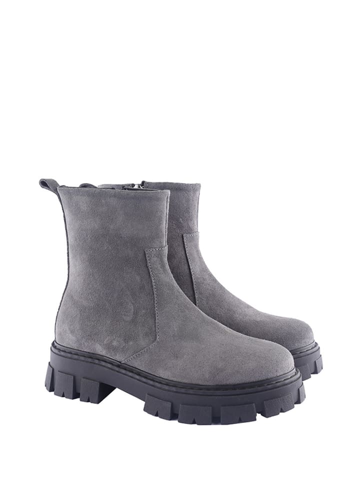 D.Moro Skórzane botki w kolorze szarym rozmiar: 37