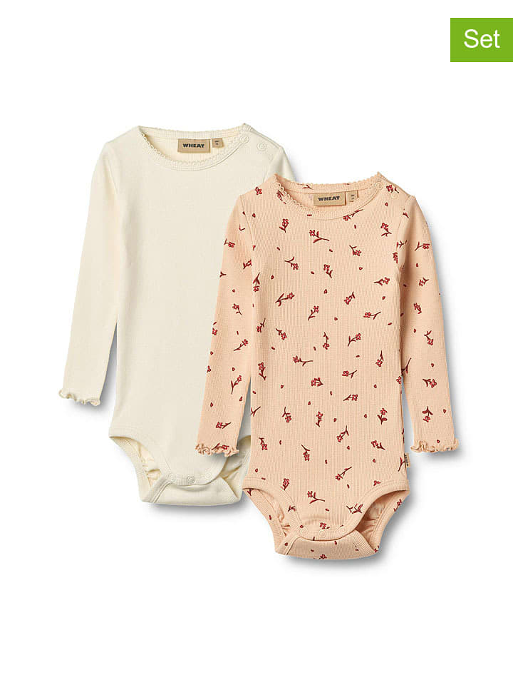 Wheat Body (2 szt.) "Regitze" w kolorze beżowym i pomarańczowym rozmiar: 86