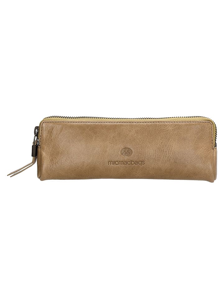 micmacbags Skórzany piórnik w kolorze beżowym - 22 x 8 x 3 cm rozmiar: onesize