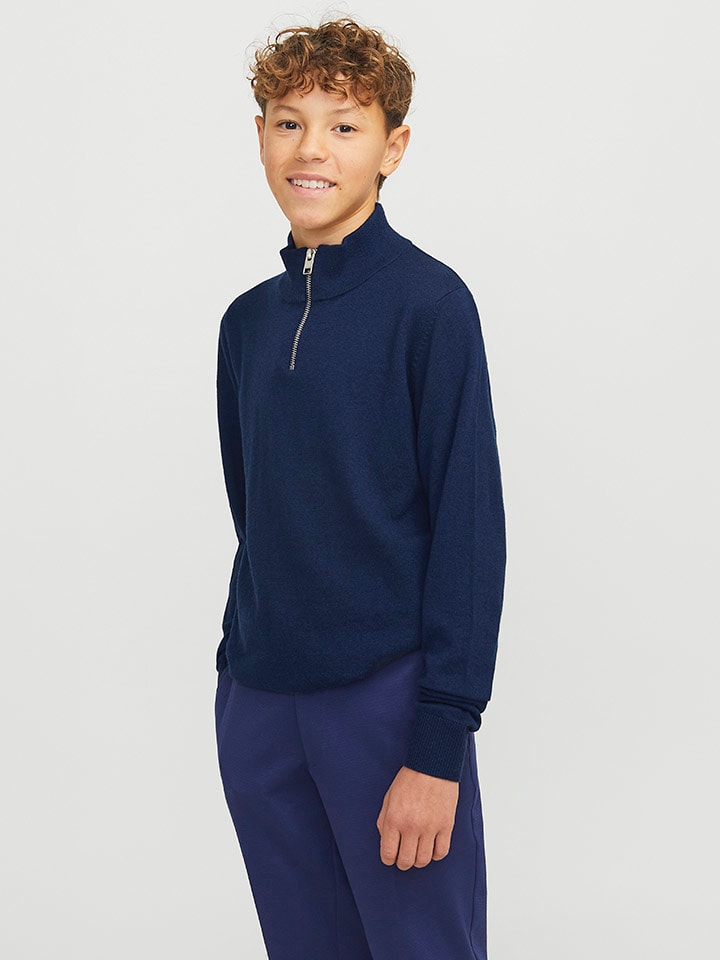 JACK & JONES Junior Sweter "Emil" w kolorze granatowym rozmiar: 140