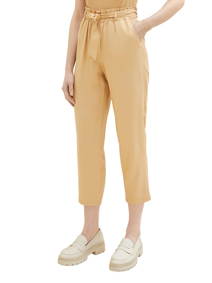 Tom Tailor Spodnie w kolorze jasnobrązowym rozmiar: L