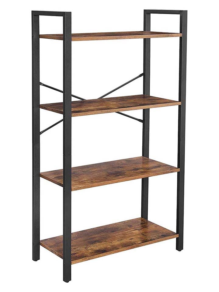 Songmics Regał stojący w kolorze czarno-brązowym - 66 x 120 x 30 cm rozmiar: onesize