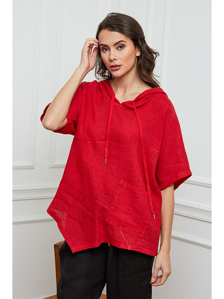Joséfine Lniana bluzka w kolorze czerwonym rozmiar: XXL