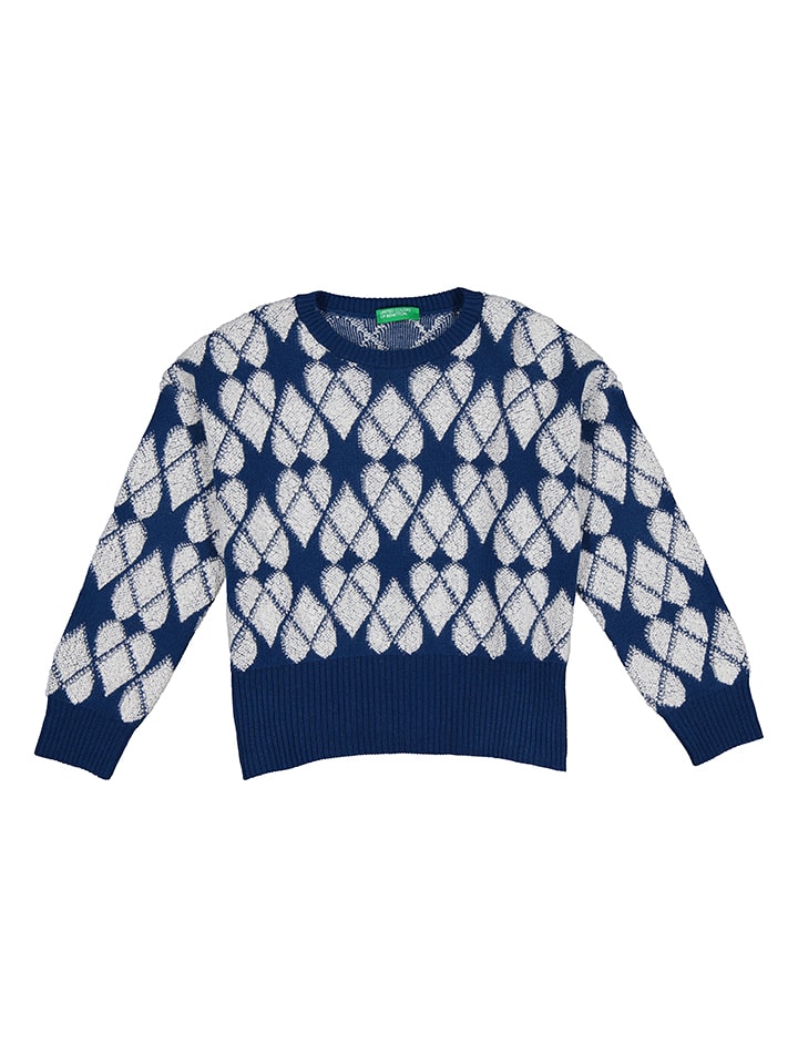 Benetton Sweter w kolorze granatowo-białym rozmiar: 130