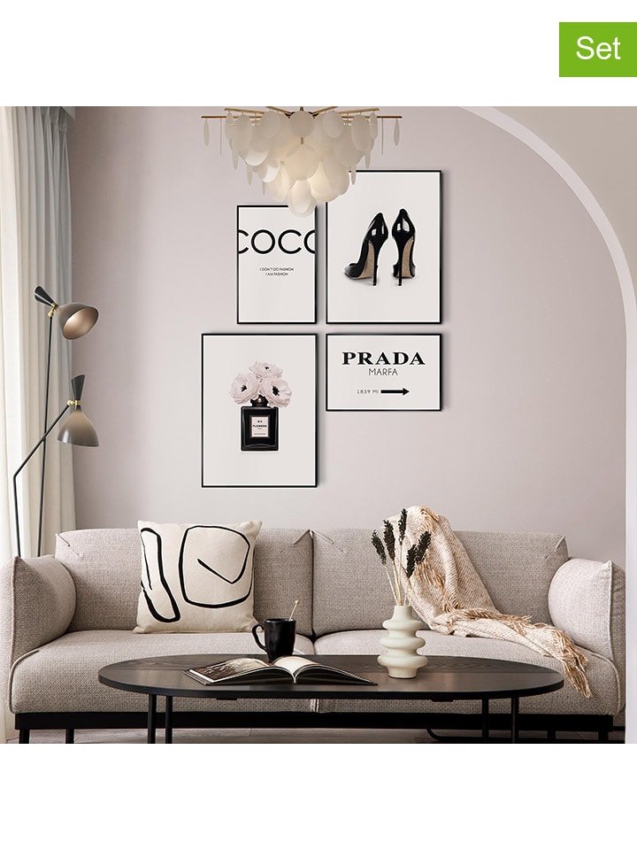 Orangewallz Druki artystyczne (4 szt.) "Luxury Beauty" w ramce rozmiar: 30x40 cm