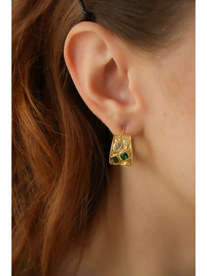 L'Atelier de Gaia Pozłacane kolczyki-półkreole z cyrkoniami rozmiar: onesize