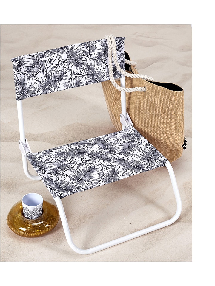 Garden Spirit Składane krzesło "Chaise" w kolorze czarno-białym - 52 x 37 x 50,5 cm rozmiar: onesize