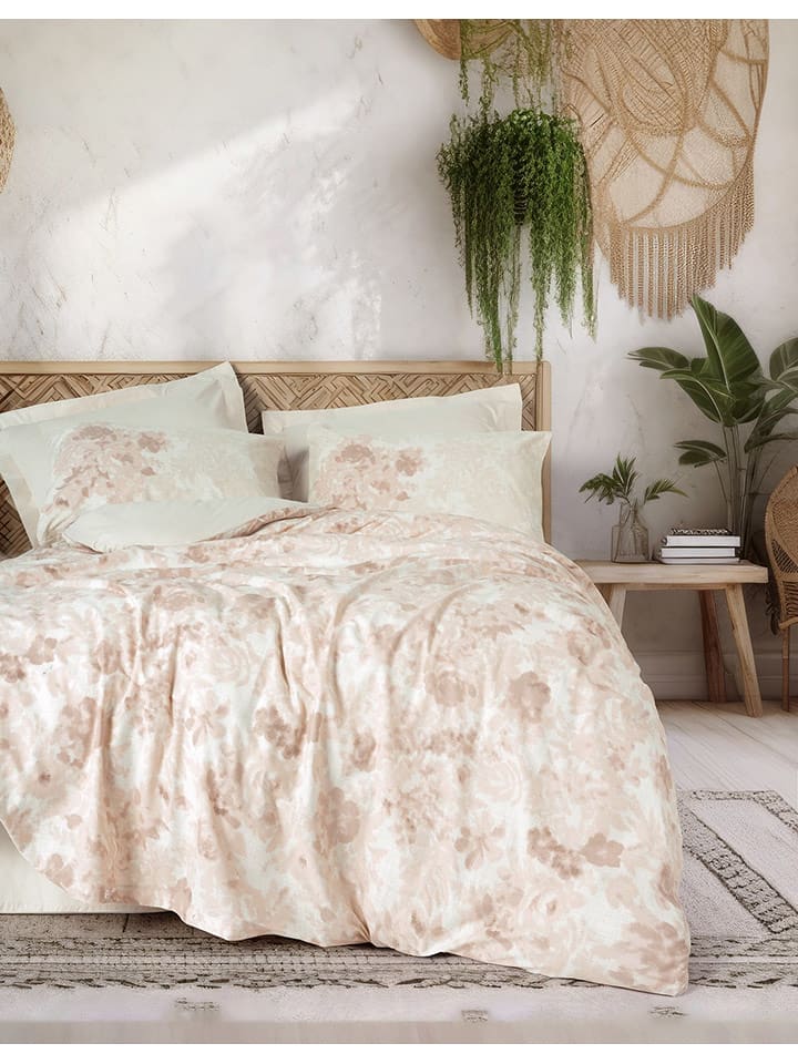 Colourful Cotton Komplet pościeli renforcé "Vestige" w kolorze beżowym rozmiar: 140x200 cm