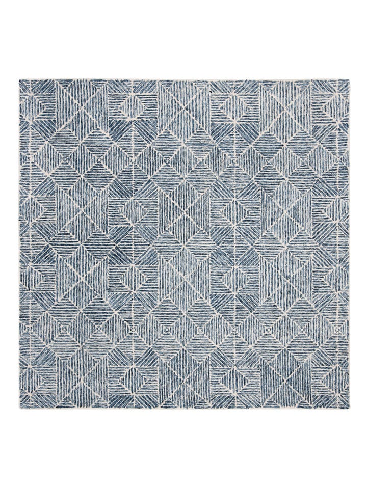 Safavieh Wełniany dywan "Abstract" w kolorze niebiesko-kremowym rozmiar: 122x122 cm