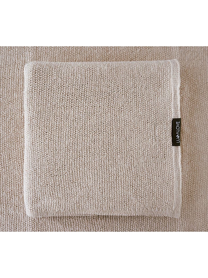 Lullalove Wełniany kocyk w kolorze beżowym do przewijania rozmiar: 90x100 cm