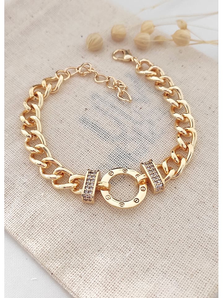 atelier MIU Pozłacana bransoletka z cyrkoniami rozmiar: onesize