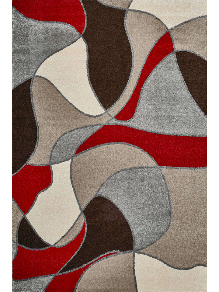 deco Rugs & Carpet Dywan "Milano" w kolorze kremowo-szaro-czerwonym rozmiar: 133x190 cm