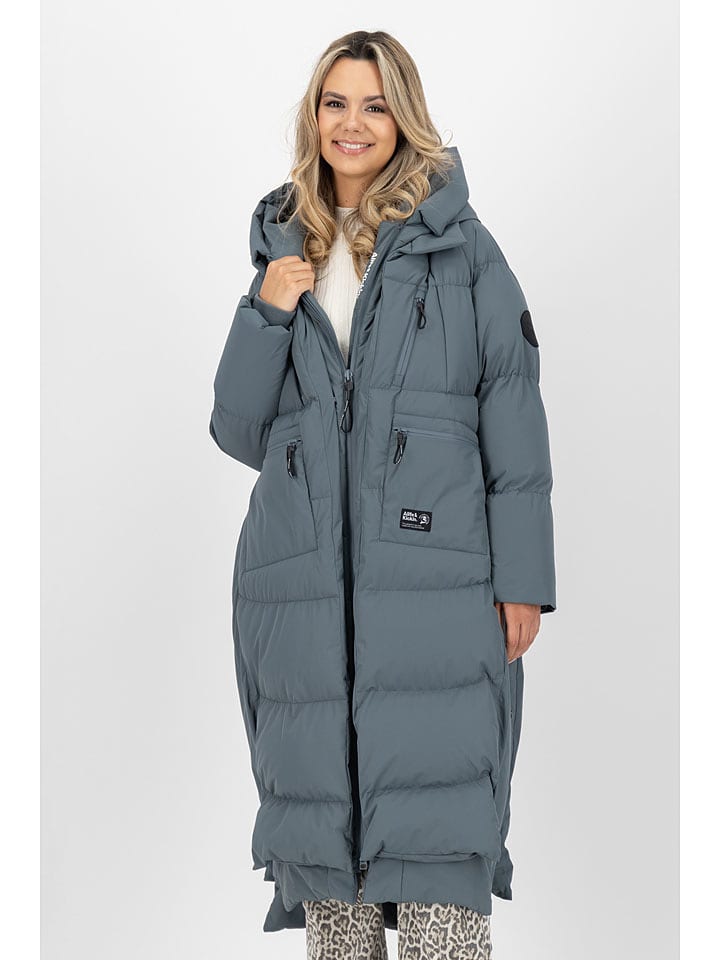 alife and kickin Płaszcz zimowy "RihannaAK" w kolorze szaroniebieskim rozmiar: M