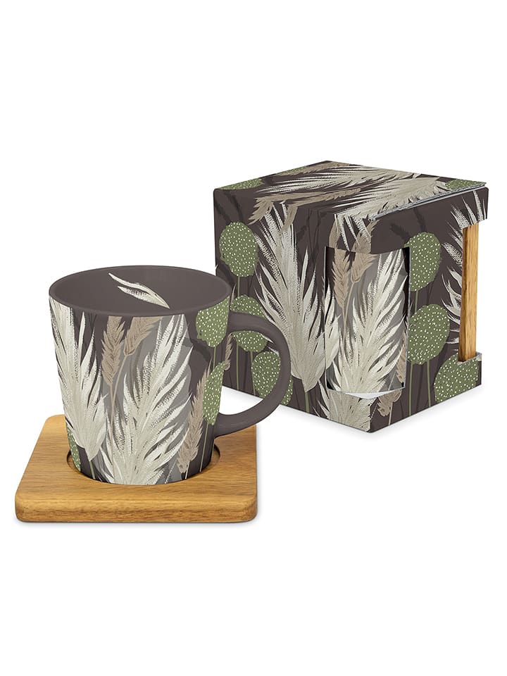 ppd Kubek jumbo "Feels" w kolorze brązowo-szarym - 400 ml rozmiar: onesize