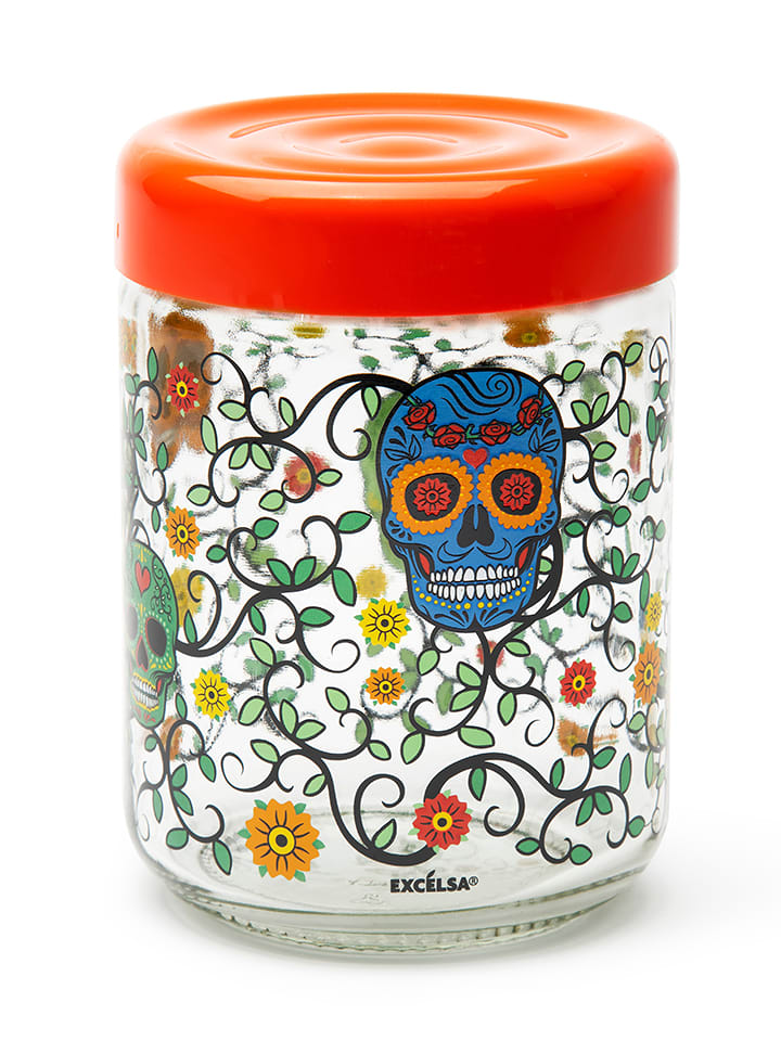 Trendy Kitchen by EXCÉLSA Słoik "Calavera" ze wzorem - 800 ml rozmiar: onesize