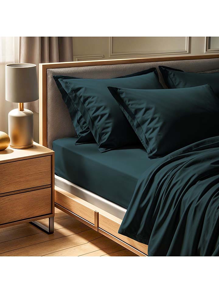 MIX&MATCH Prześcieradło renforcè w kolorze morskim na gumce rozmiar: 100x200 cm