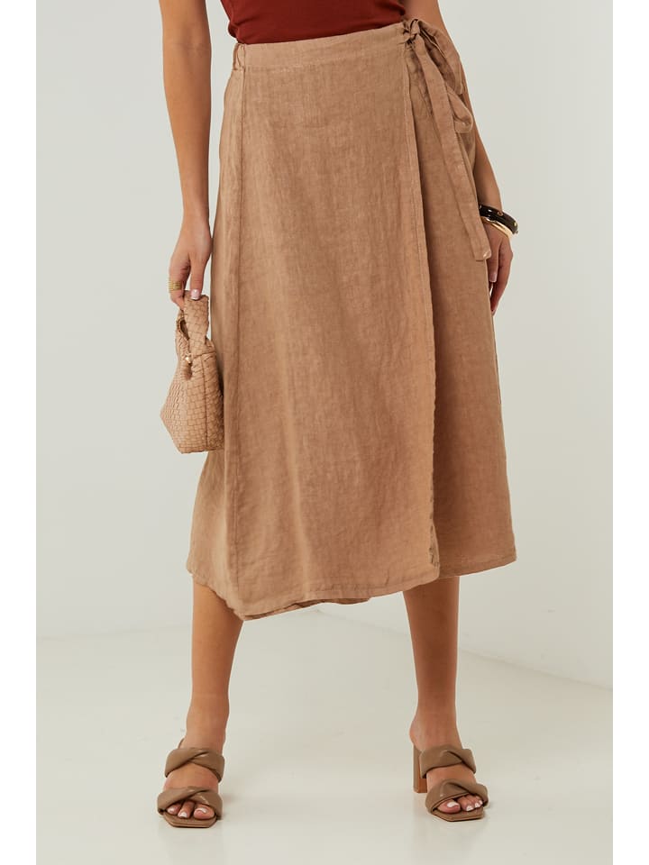Lin Passion Lniana spódnica w kolorze jasnobrązowym rozmiar: 36/38