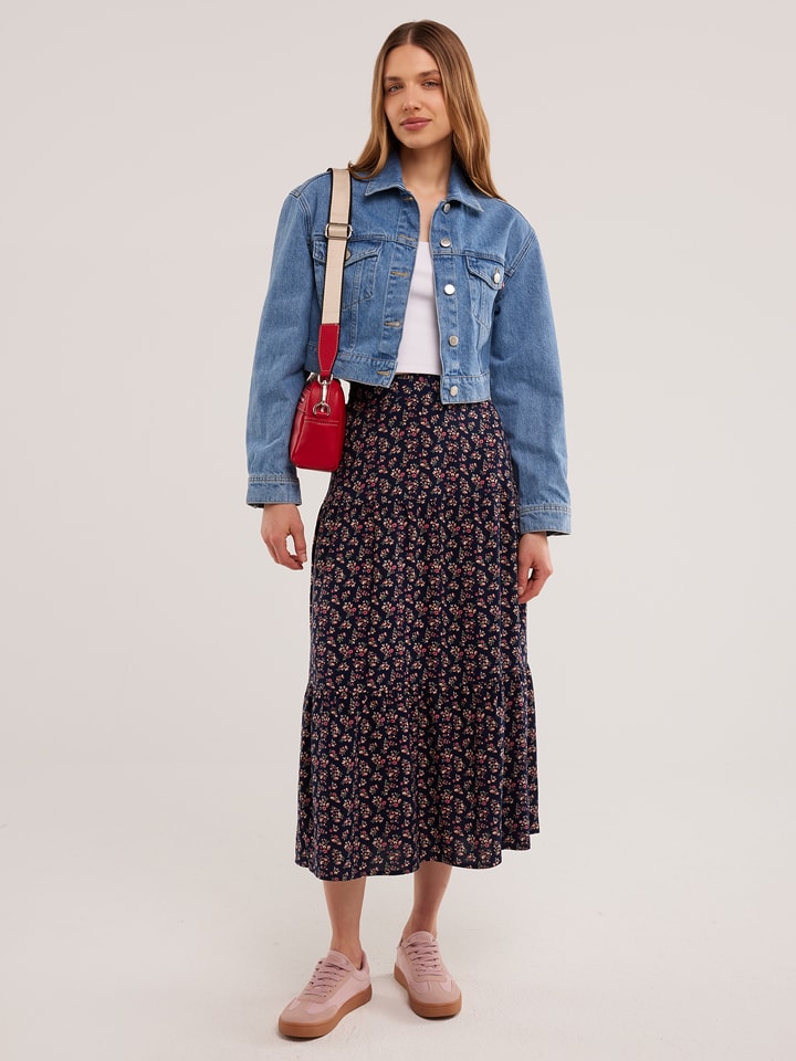 BIG STAR Spódnica w kolorze granatowym ze wzorem rozmiar: XS