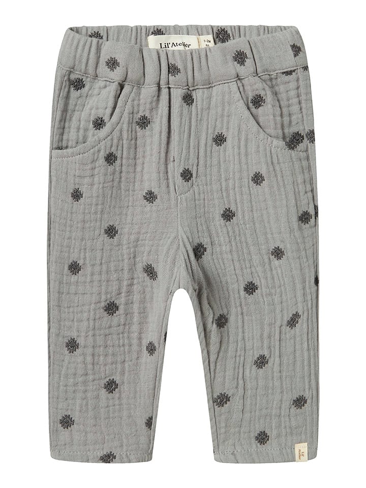 Lil Atelier Spodnie "Koala" w kolorze szarym rozmiar: 68