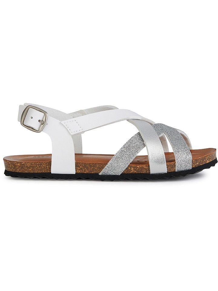 Geox Sandały "Chilene" w kolorze srebrno-białym rozmiar: 27