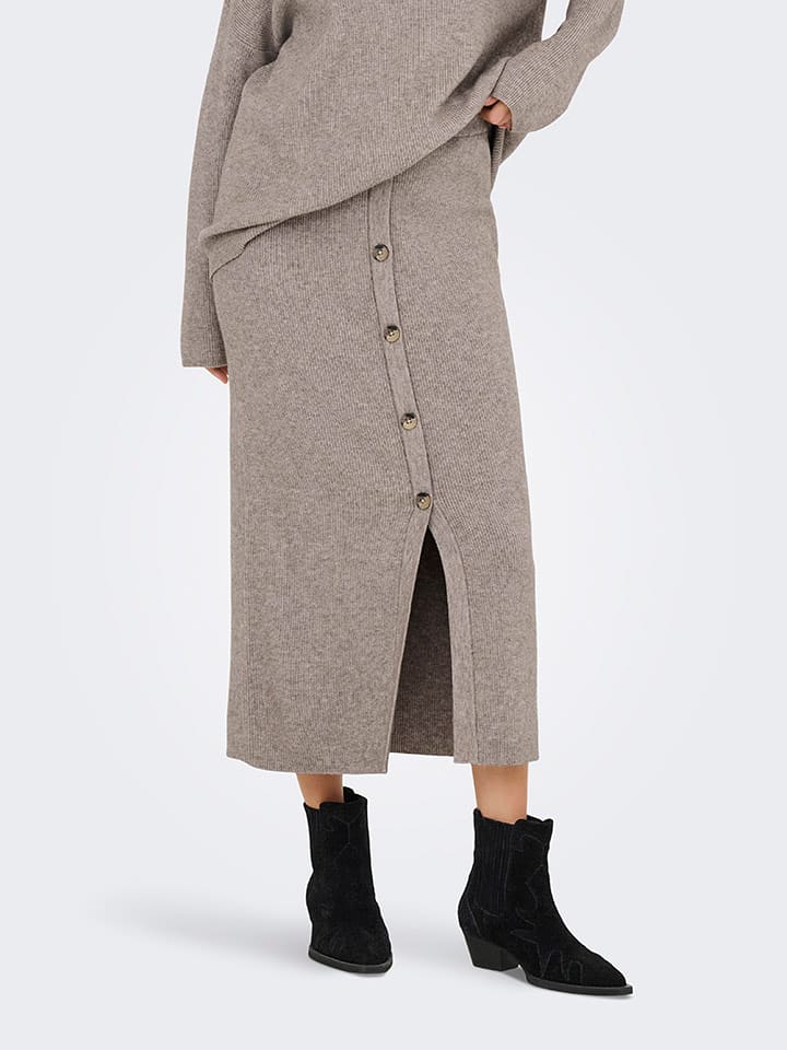 ONLY Spódnica w kolorze szarobrązowym rozmiar: L