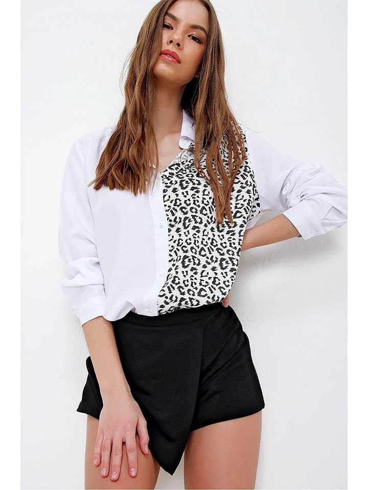 Trend Alaçatı Stili Koszula w kolorze biało-czarnym rozmiar: S