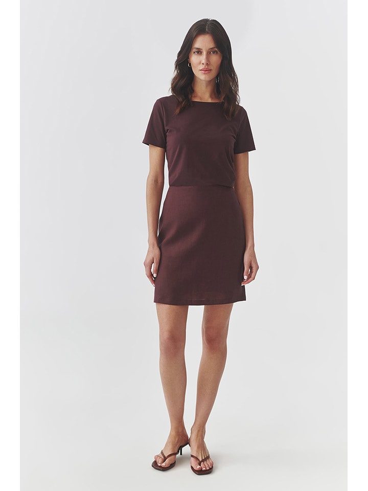 TATUUM Lniana spódnica w kolorze brązowym rozmiar: 38