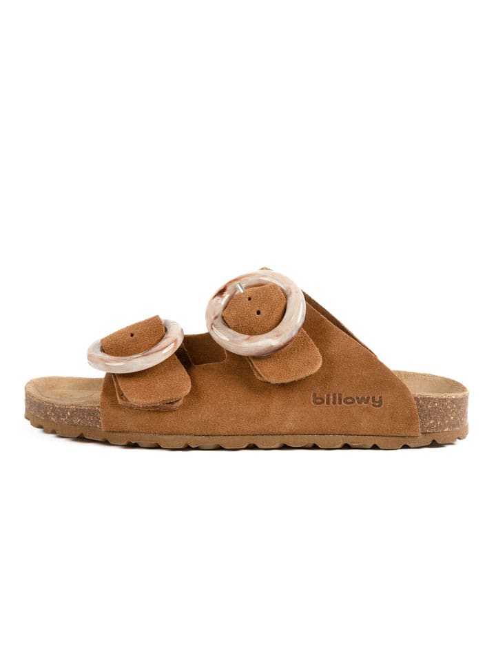 billowy Skórzane klapki w kolorze jasnobrązowym rozmiar: 40