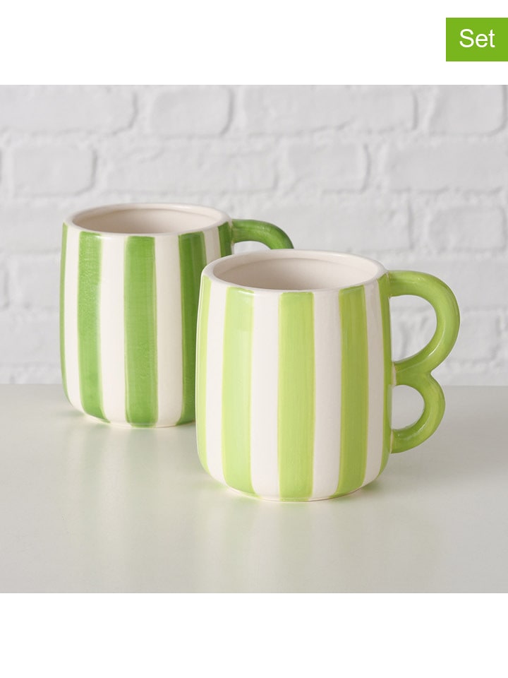 Boltze Kubki (2 szt.) "Bolero" w kolorze zielono-białym rozmiar: onesize